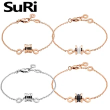 Suri, новинка, высокое качество,, серебро 925 пробы, болгарийский браслет для женщин, модный, весенняя, Керамическая форма, розовое золото, ювелирное изделие
