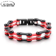 SDA браслет жена Bling Красный Кристалл 316L нержавеющая сталь мотоциклы цепи браслеты Байкер ювелирные изделия Высокое качество YM138