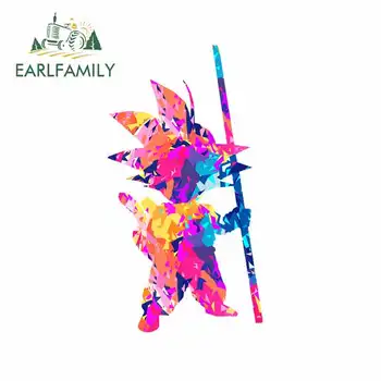 

EARLFAMILY 13cm x 7.8cm Colorful Goku Dragonball Car Sticker Wrap Popular Polyethylene JDM Waterproof Sunscreen Motorcycle Decal