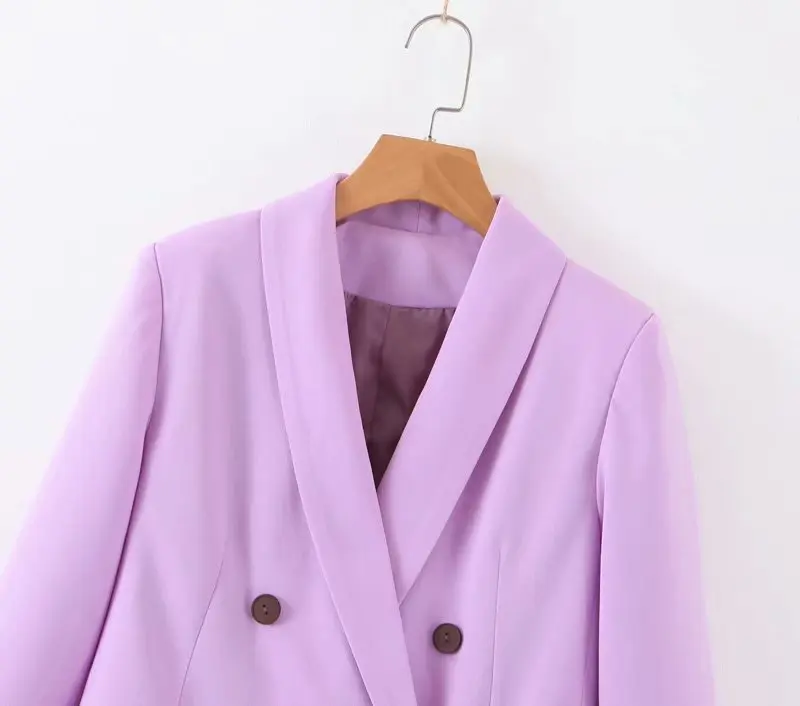 Новинка Осень Повседневный блейзер feminino фиолетовая женская одежда длинный рукав Блейзер женское длинное пальто