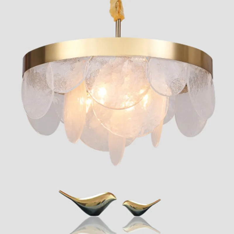 

Modern chandelier designer simple round glass lamp bedroom gold living room lamp