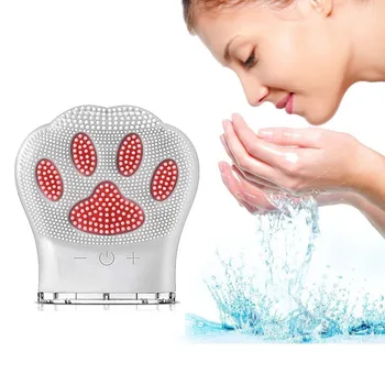 

Cat Claw Shape Silicone Facial Cleansing Brush Cleaning Shrinking Pores Face Washing Brush Skin Care Tool--i