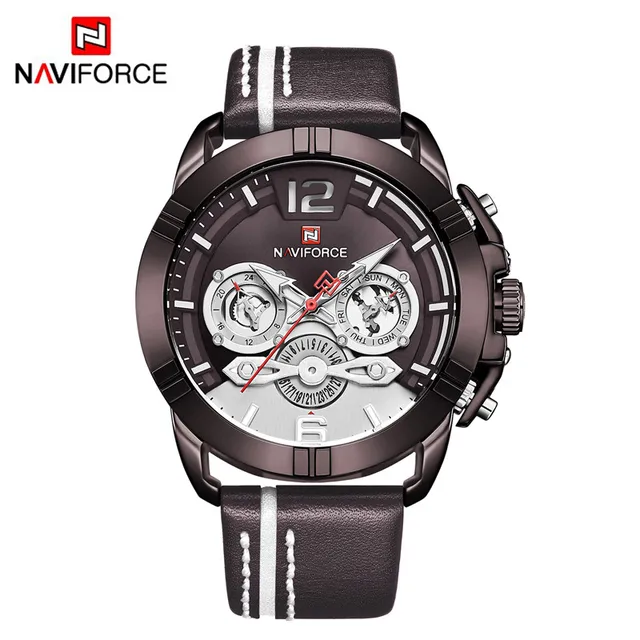 Naviforce Waterproof Man Watch Sport Military Army Male Clock Business  Calendar Genuine Leather Strap Quartz Men Wristwatch 9168 - Quartz  Wristwatches - AliExpress