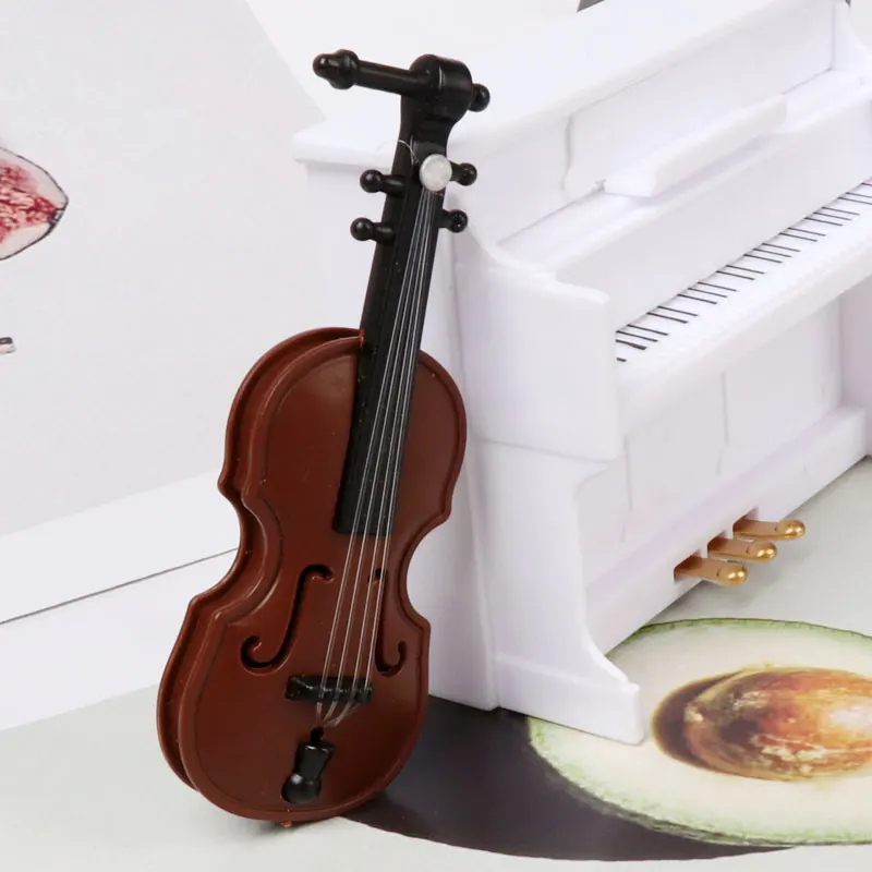 1/12 Dollhouse Accessories Miniatures Violin Guitar Musical Instruments Model Toys Dolls Furniture for Barbie Ob11 Dolls House 5
