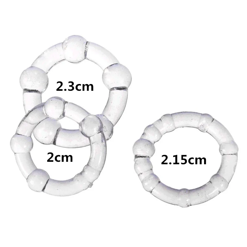 3-częściowe silikonowe pierścienie z koralikami, opóźniające wytrysk, blokujące wytrysk, zwężające, pierścienie erotyczne dla mężczyzn_voghion.com