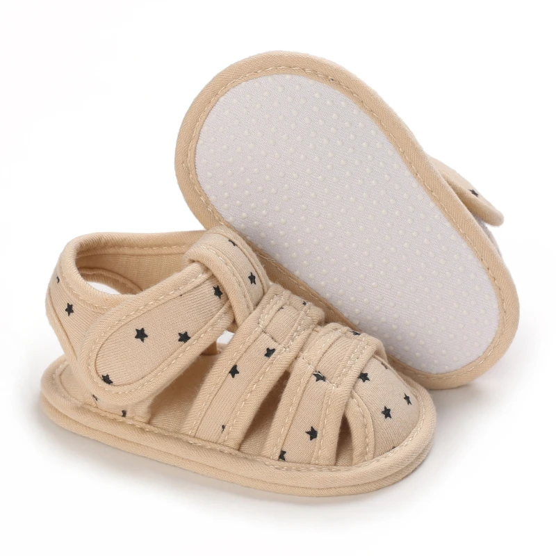 2021 NEW 0-18Months Kids Newborn Baby Boys Fashion Summer Soft Crib Shoes First Walker Anti Slip Sandals Shoes Soft Sole