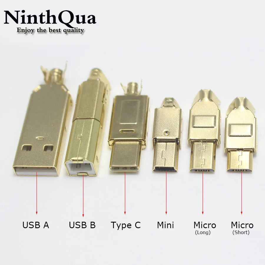 Mini conector USB tipo C chapado en oro para adaptador de Audio HiFi, 1/2/5 Uds.