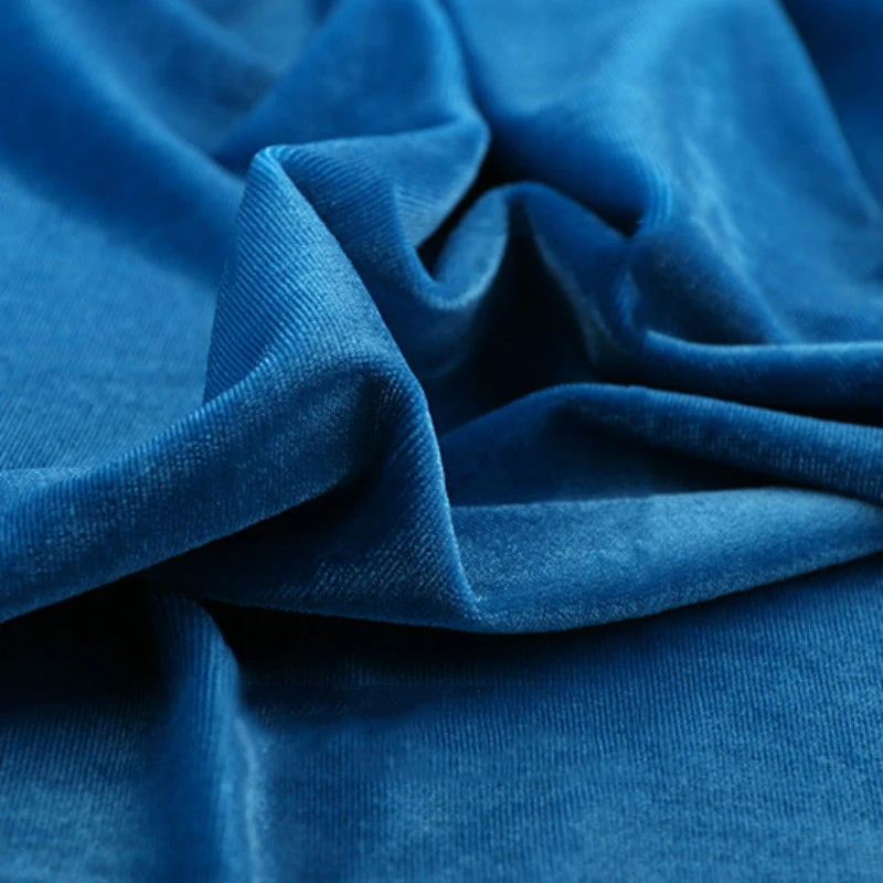 Ткань из плотного бархата для обивки одежды, скатерти DIY - Цвет: Lake Blue