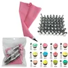 50pcs/set Silicone Pastry Bag Kitchen DIY Icing Piping Cream Reusable Pastry Bag With 48 Nozzle Tips Set Cake Decorating Tools ► Photo 1/6