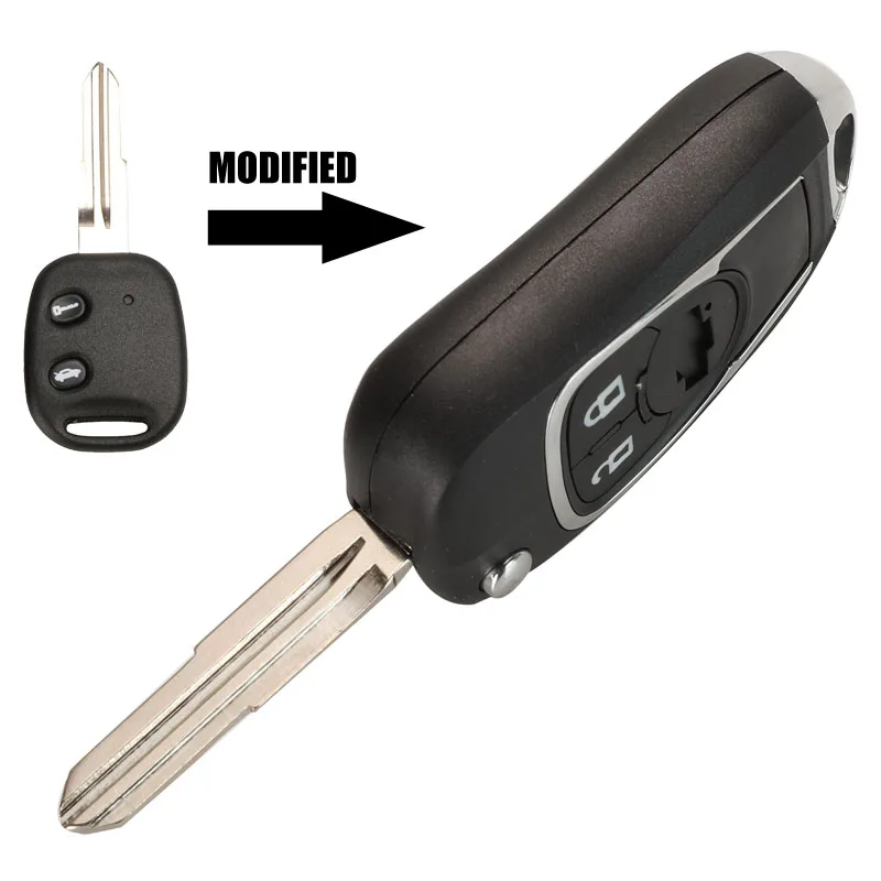 jingyuqin 2 Buttons Remote Car Key Shell For Chevrolet Epica Folding Flip Key Cover Fob Case
