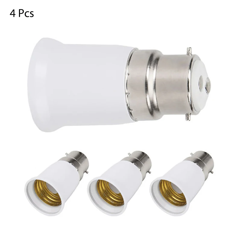 

4Pcs Bayonet B22 to E27/E26 Screw Light Bulb Socket Base Cap Adapter Universal Light Lamp Converter Socket Change