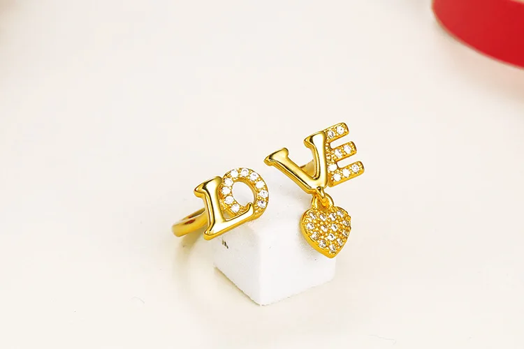 

Gold-plated creative love national wind ring fashion trend explosion ladies ring
