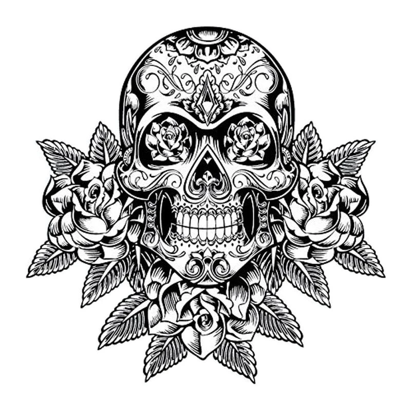 

DAWASARU Skull Car Sticker Day of The Dead Decoration Waterproof PVC Personality Decal for Motorcycle Honda Toyota Seat,20*20cm