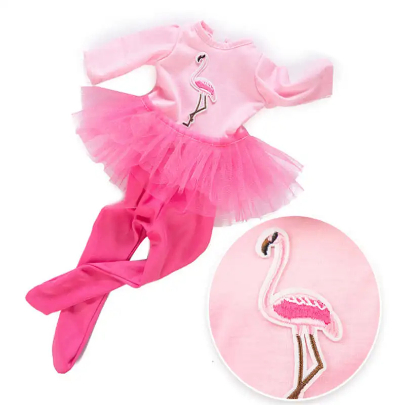 Born Baby Doll Одежда Аксессуары подходит 18 дюймов 43 см Единорог рождественское платье розовый Фламинго платье для ребенка день рождения фестиваль подарок