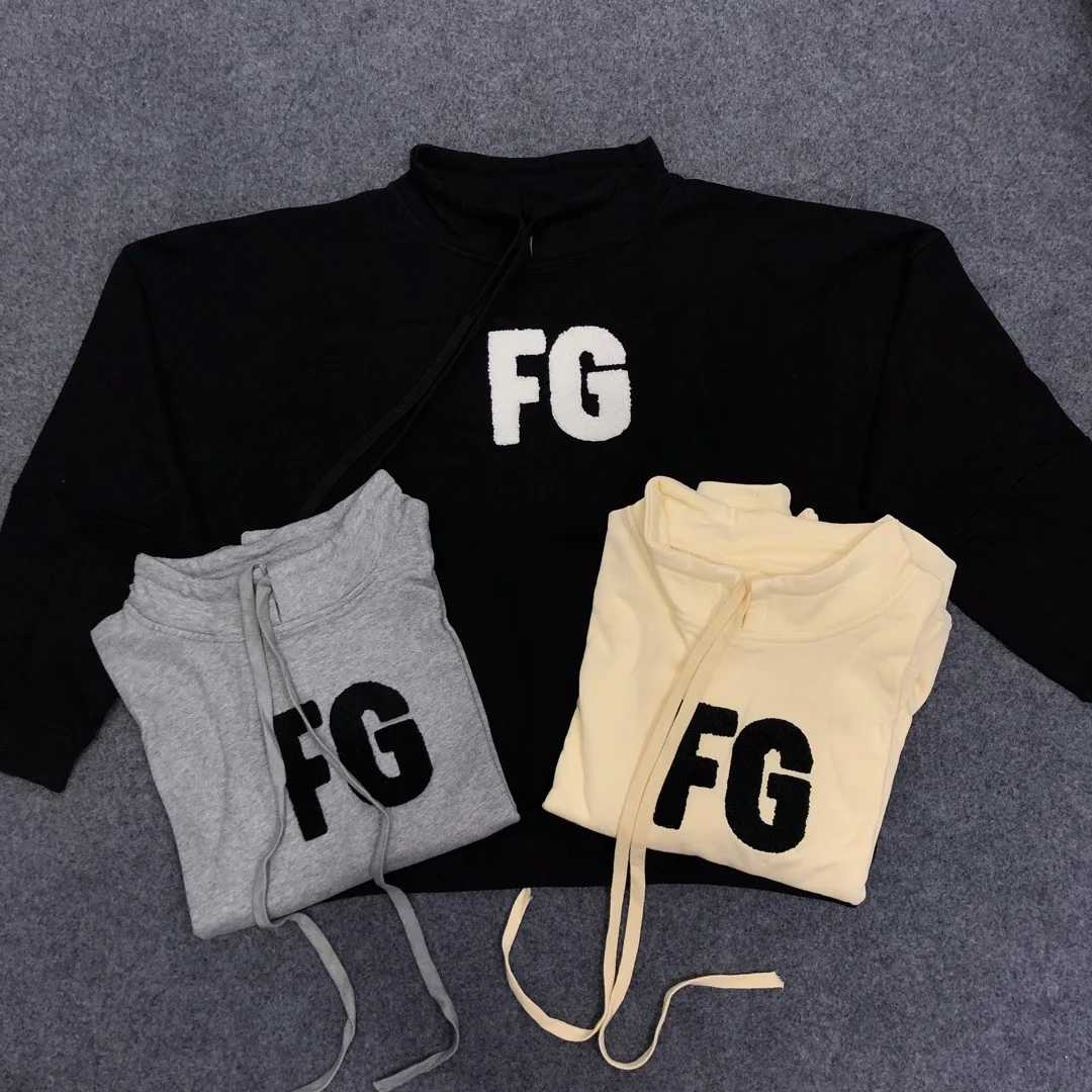 

2019 Essentials FG Flocking Women Men Turtleneck Sweatshirt Hoodies Hiphop Streetwear Men Sweatshirt Pullover