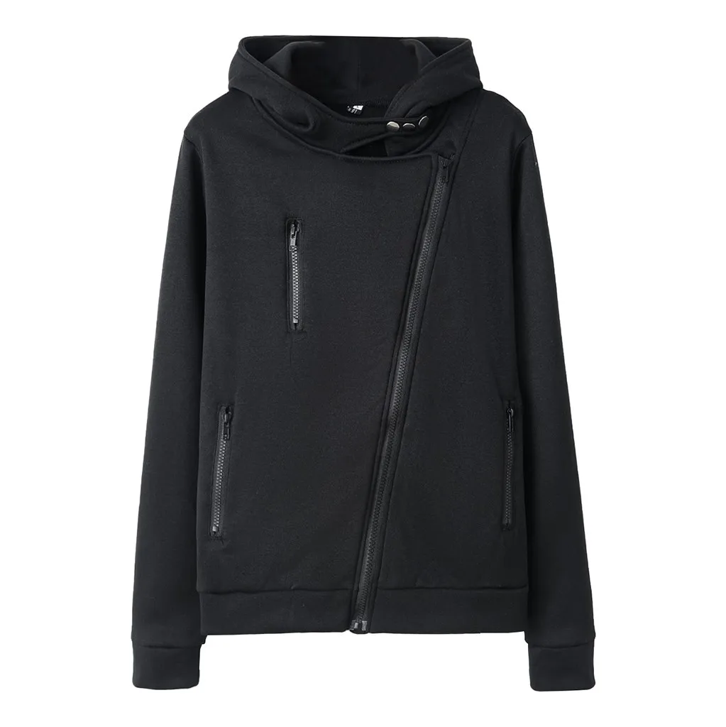 Hoodies Women Autumn 2019 irregular Zipper Hooded Harajuku Streetwear Hoodie Hoodies And Sweatshirts Women Pullovers Clothes