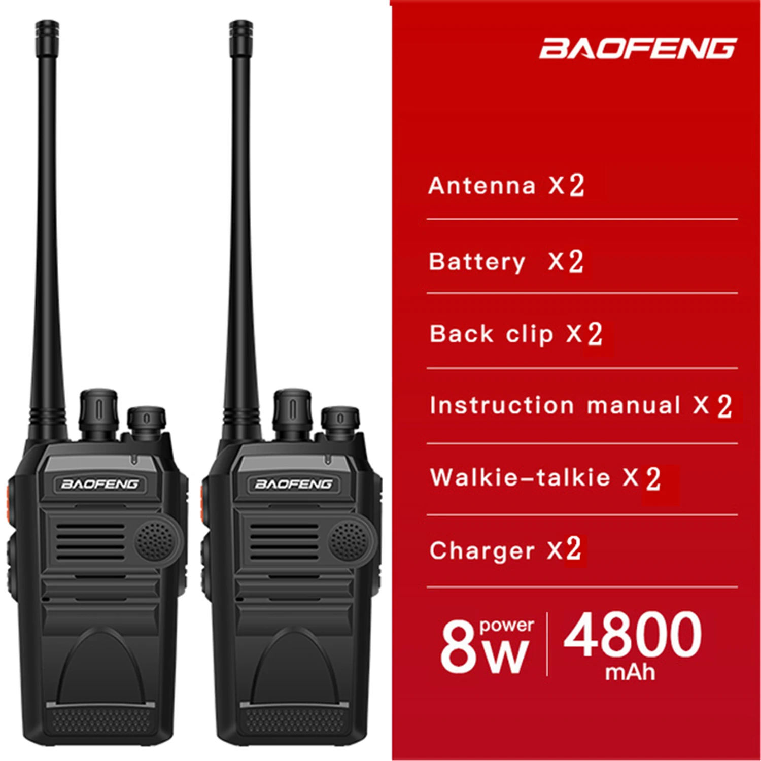999S (V) 2 шт./лот BF-999S рация Baofeng 8 Вт/5 Вт 4200 мАч трансивер портативный двухстороннее радио обновление BF-888s - Цвет: 999S (V)