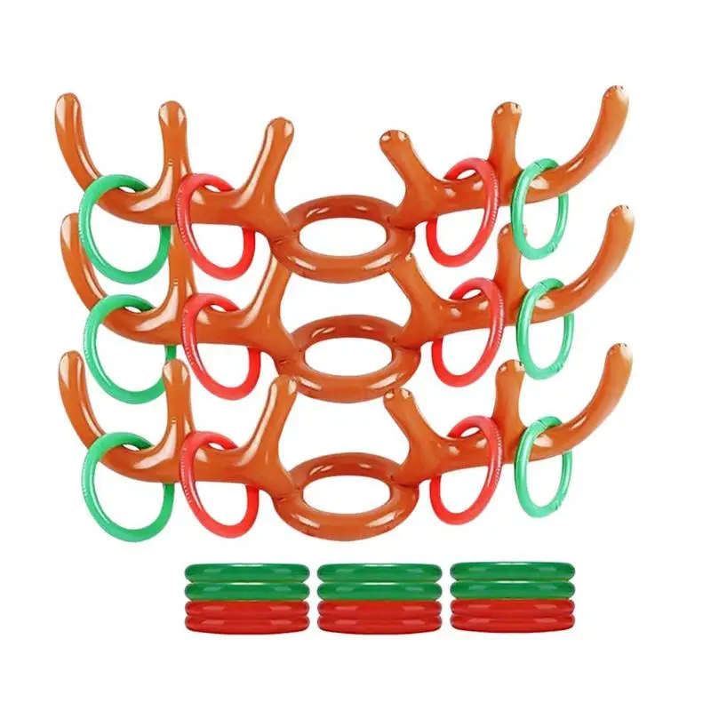 

1 Set PVC Inflatable Antler Headband Toy Develop Children's Competition Ambition Christmas Head Ring Throwing Circle Toy