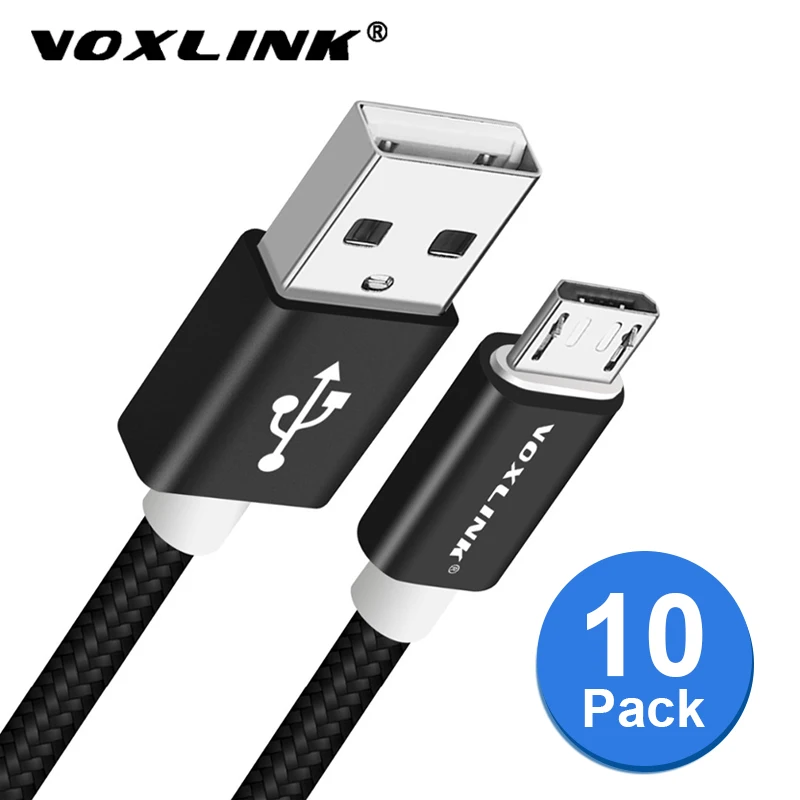 VOXLINK Micro USB 10 шт. в упаковке кабель 5 2 4 А для зарядки передачи данных Samsung S8 9 Huaiwei Xiaomi