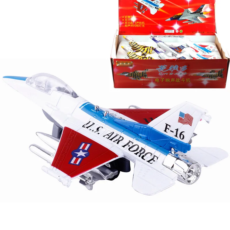 

Diyaduo Sound And Light Warrior F-16 Warplanes Alloy Material CHILDREN'S Toy Model Airplane 9800 Non-Packaging