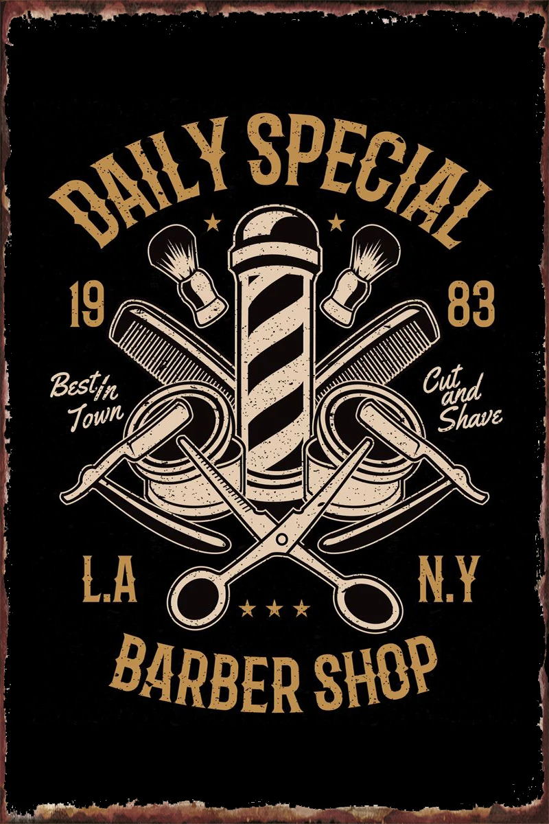 

Daily Special Barber Shop Wall Decor Room Decoration Retro Vintage Metal Sign Tin Sign Tin Plates For Home Club Man Cave Cafe