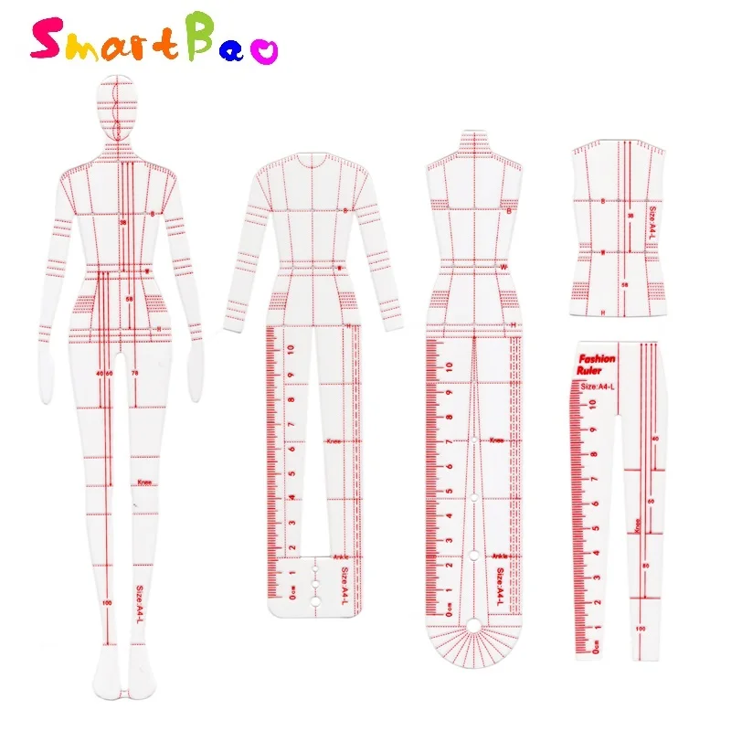 Diseño de ropa estilo regla de plantilla de dibujo modelo de cuerpo regla para moda