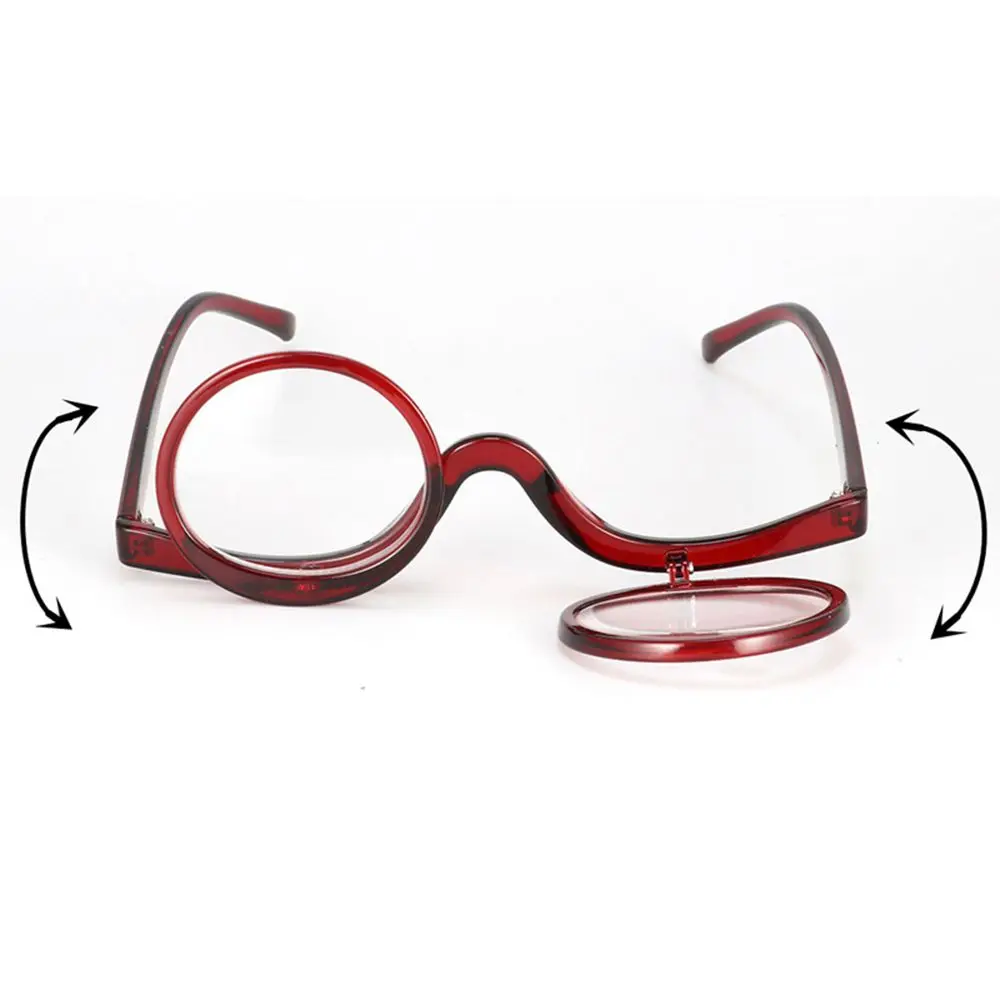 New Rotating Magnifying Makeup Reading Glasses For Women Folding Clamshell Cosmetic Presbyopic