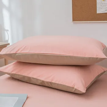 

A pair of pillowcases with washable cotton solid color stitching pillowcases student dormitory household single pillowcase 48 *