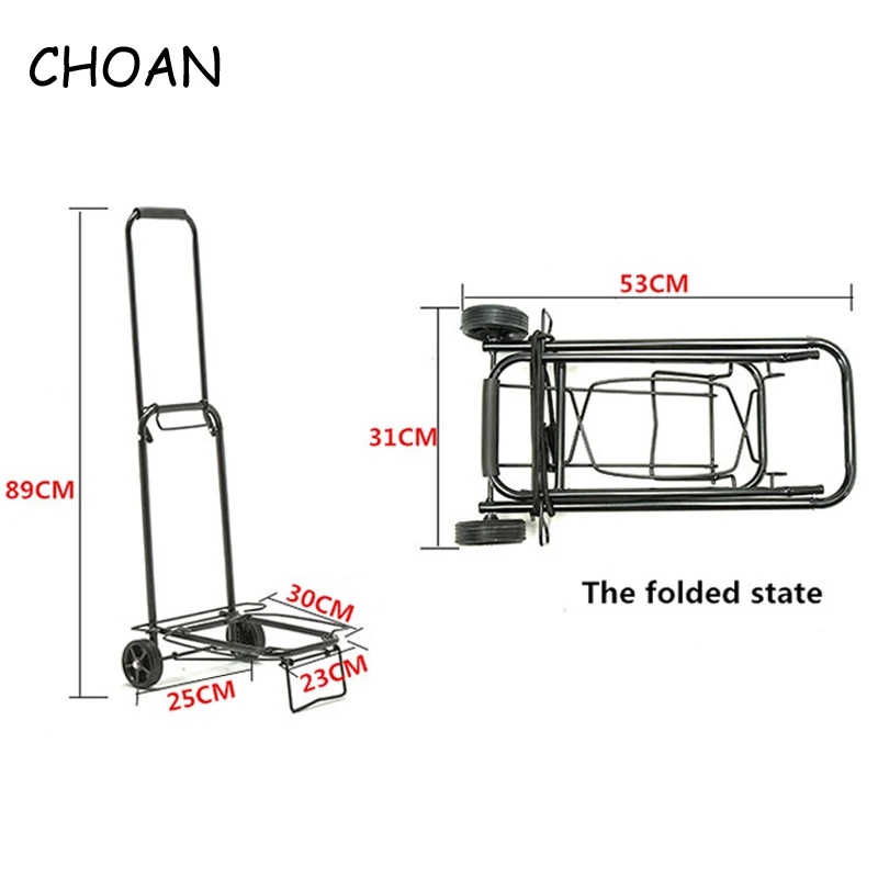 CHOAN, вращающееся на 360 градусов, универсальное складное колесо, тележка для салона красоты, металлический инструмент, тележка для хранения багажа