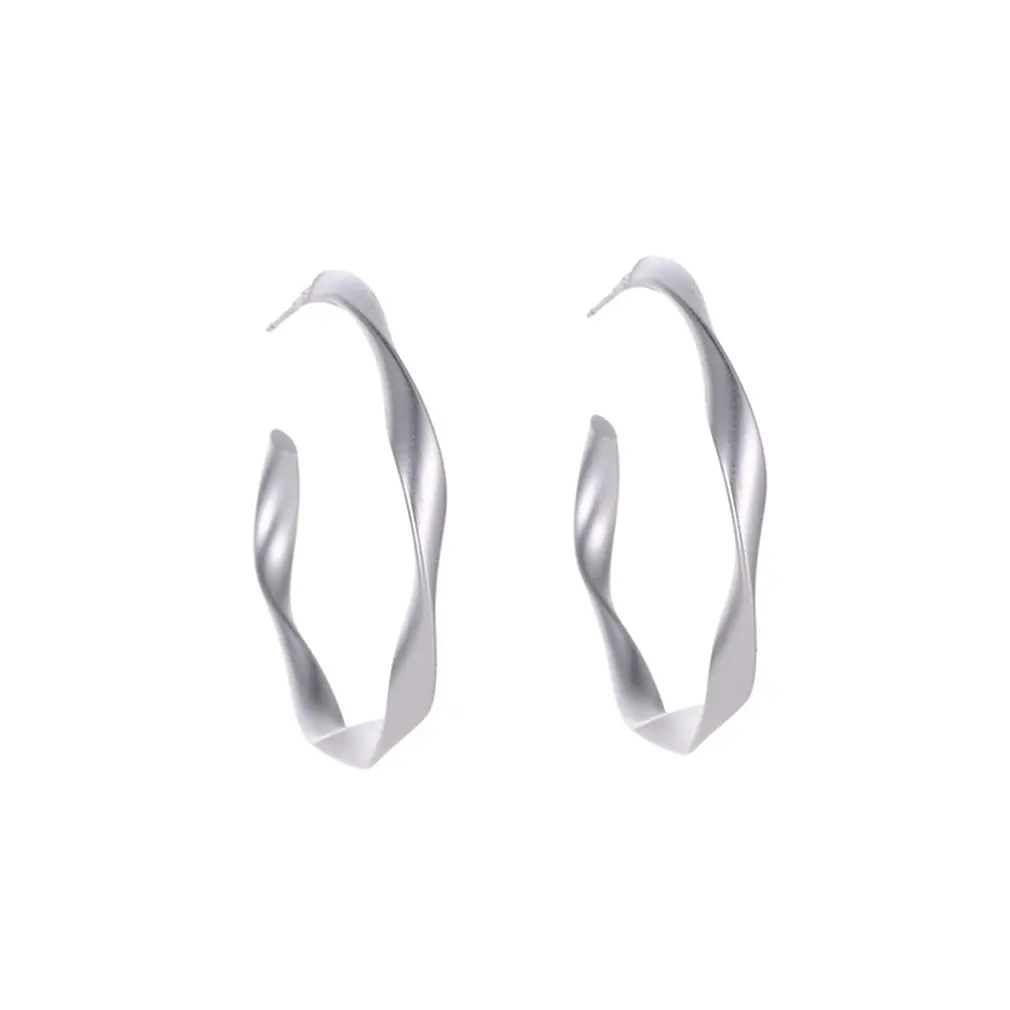 

Hot Earrings Simple Twist Earrings Retro Matte Ear Ring Decoration Gift