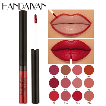 

Matte Lipgloss Sexy Liquid Lip Gloss Matte Long Lasting Waterproof Cosmetic Beauty Keep 24 Hours Makeup lipgloss HANDAIYAN TSLM2