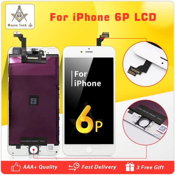 

100PCS/LOT Top Quality AAA LCD For iPhone 6 Plus Display With Touch Digitizer Assembly Cold Glue Free Shipping