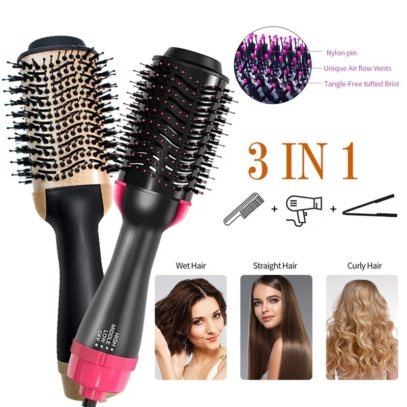 3 in 1 One Step Hair Dryer Combs Volumizer Blower Hot Cold Air