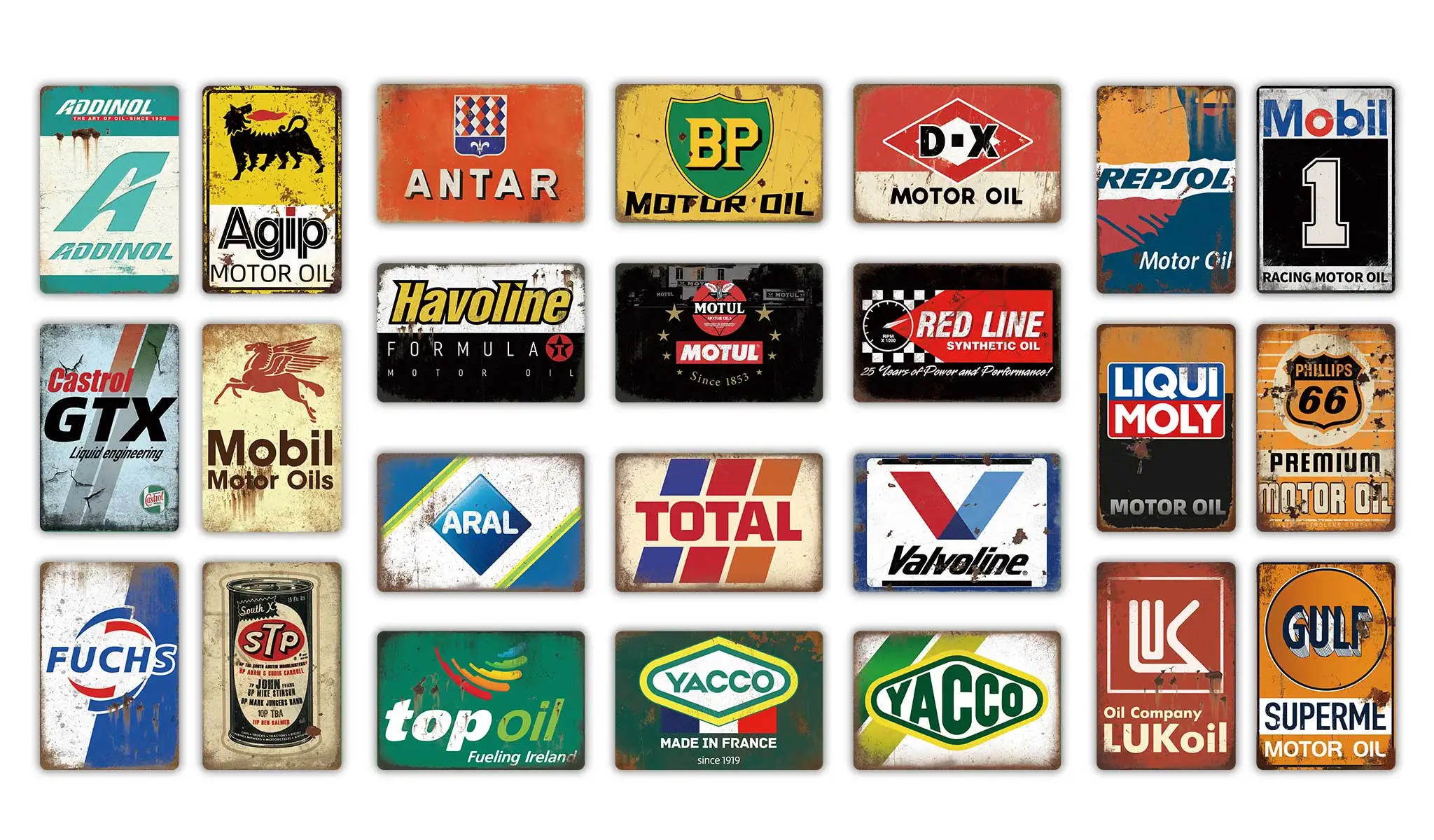 Putuo Decor Engine Oil Tin Sign Metal Sign Decorative Vintage Decor Plaque Garage Gas Station Man Cave Club Home Wall Decoration