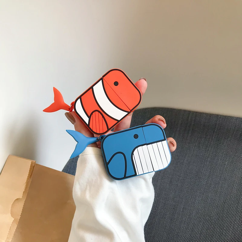 Ins whale Clownfish подходит для Airpods Pro защитный рукав милый стерео силиконовый Apple Airpods гарнитура крышка