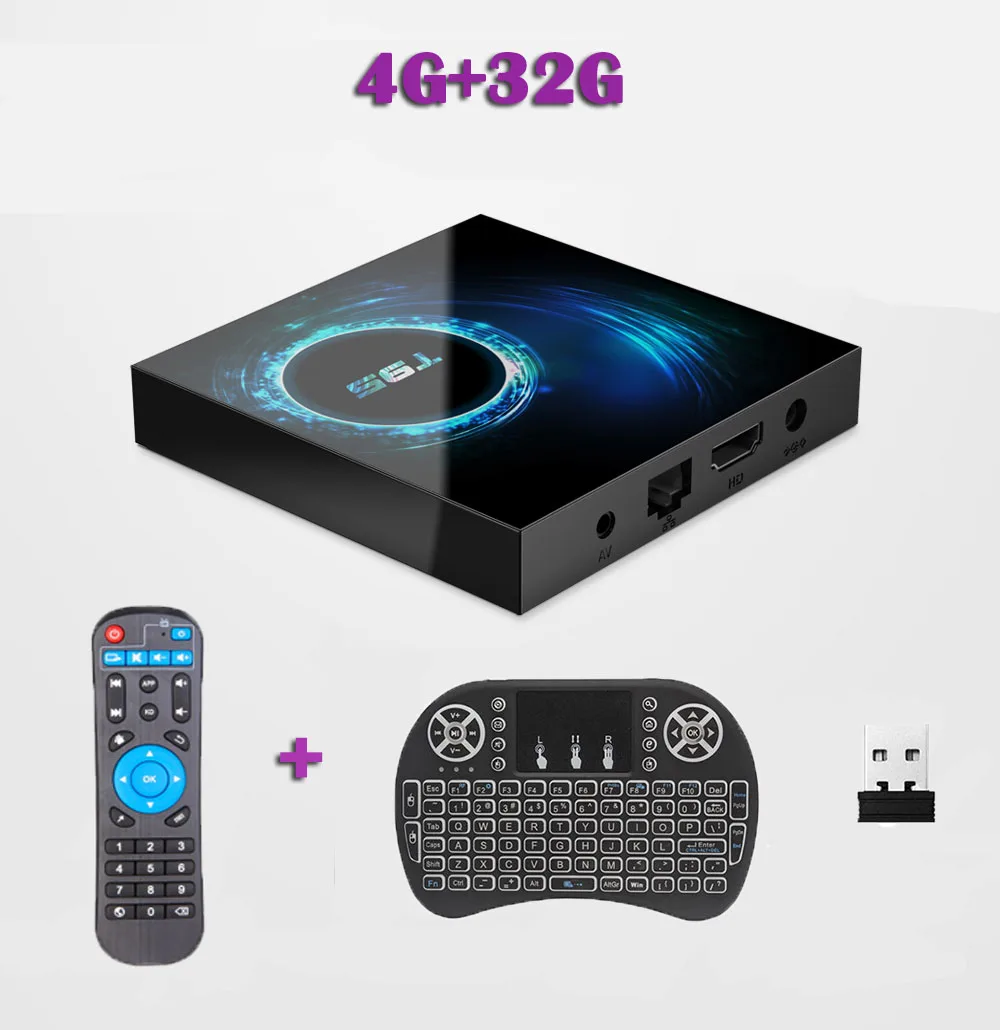 T95 H616 Wifi ТВ приставка 6k 1080P HD Android 10,0 ТВ приставка 4 ГБ 32 ГБ телеприставка сетевая функция медиаприставка - Цвет: 4G 32G keyboard