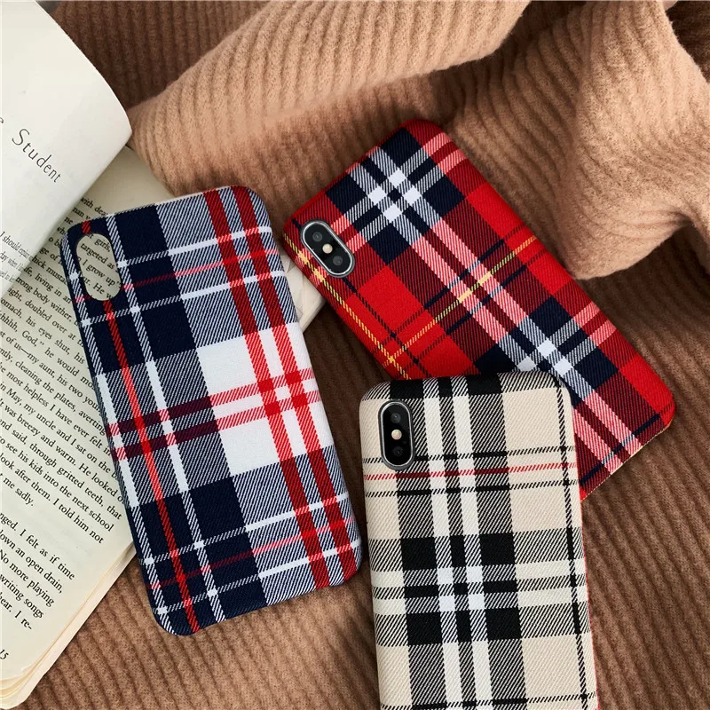 Клетчатый узор модный дизайн зимний чехол для мобильного телефона для iphone 6 6s 7 8 plus x xr xs max 11 pro max