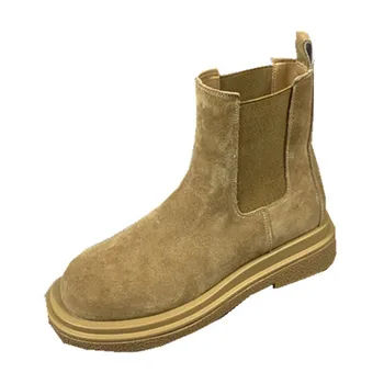 

Martin boots 2020 autumn and winter new leather nubuck leather cowhide fashion all-match flat large size women's boots