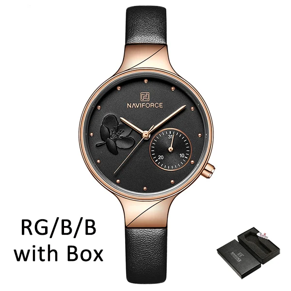 RGBBwithBox NAVIFORCE новые мерцающие женские часы Топ Бренд роскошные женские часы ремешок reloj dama lujo donna orologio reloj mujer - Цвет: RGBBwithBox