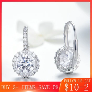 

CodeMonkey Authentic 925 Sterling Silver Dazzling Cubic Zircon Round Zircon Earrings for Women Wedding Silver Jewelry E508
