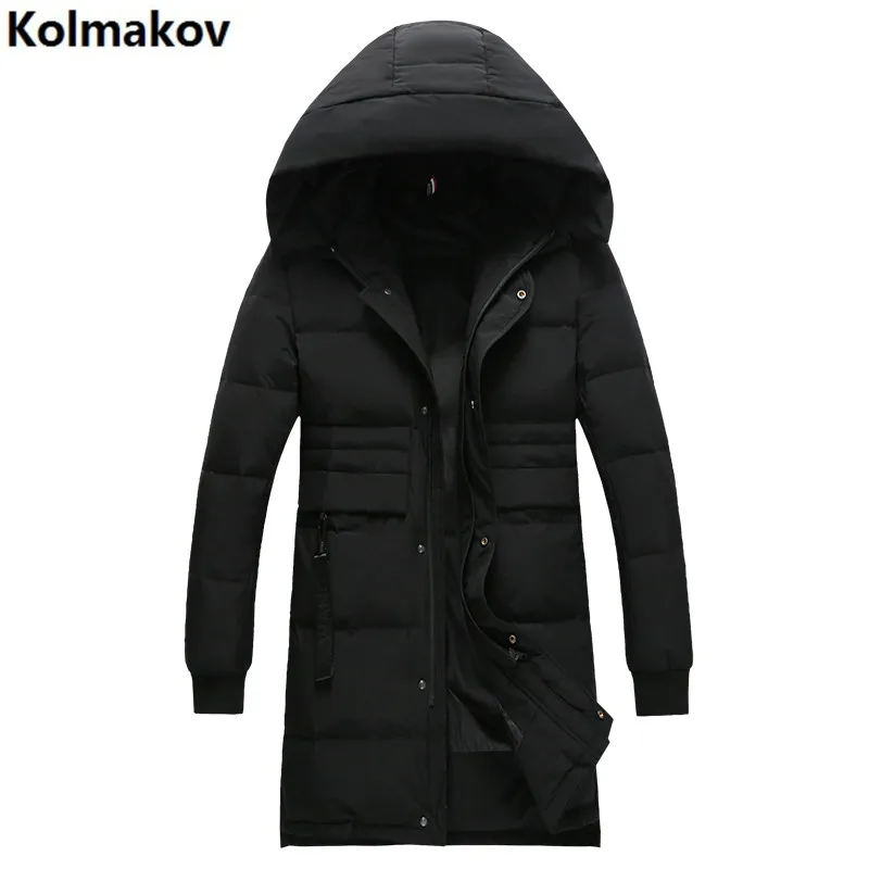 Новые мужские зимние Брендовые куртки с капюшоном из 80% белого утиного пуха, мужские пуховики с капюшоном, сохраняющие тепло пальто-парка