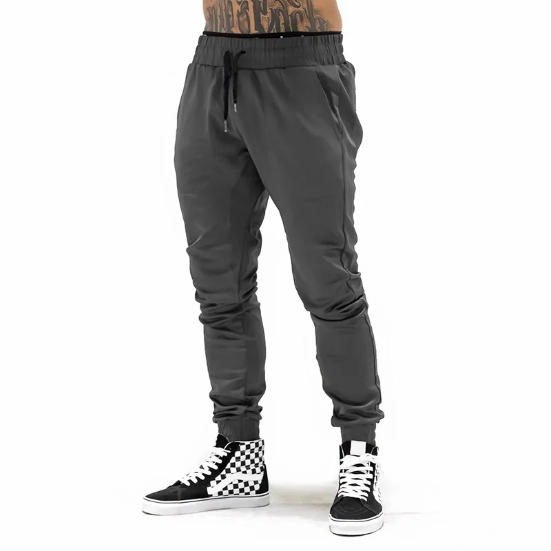 Осенние хлопковые мужские повседневные штаны для бега спортивные штаны для фитнеса баскетбольные тренировочные брюки спортивные штаны Тренировочные Брюки Длинные брюки - Цвет: Серый