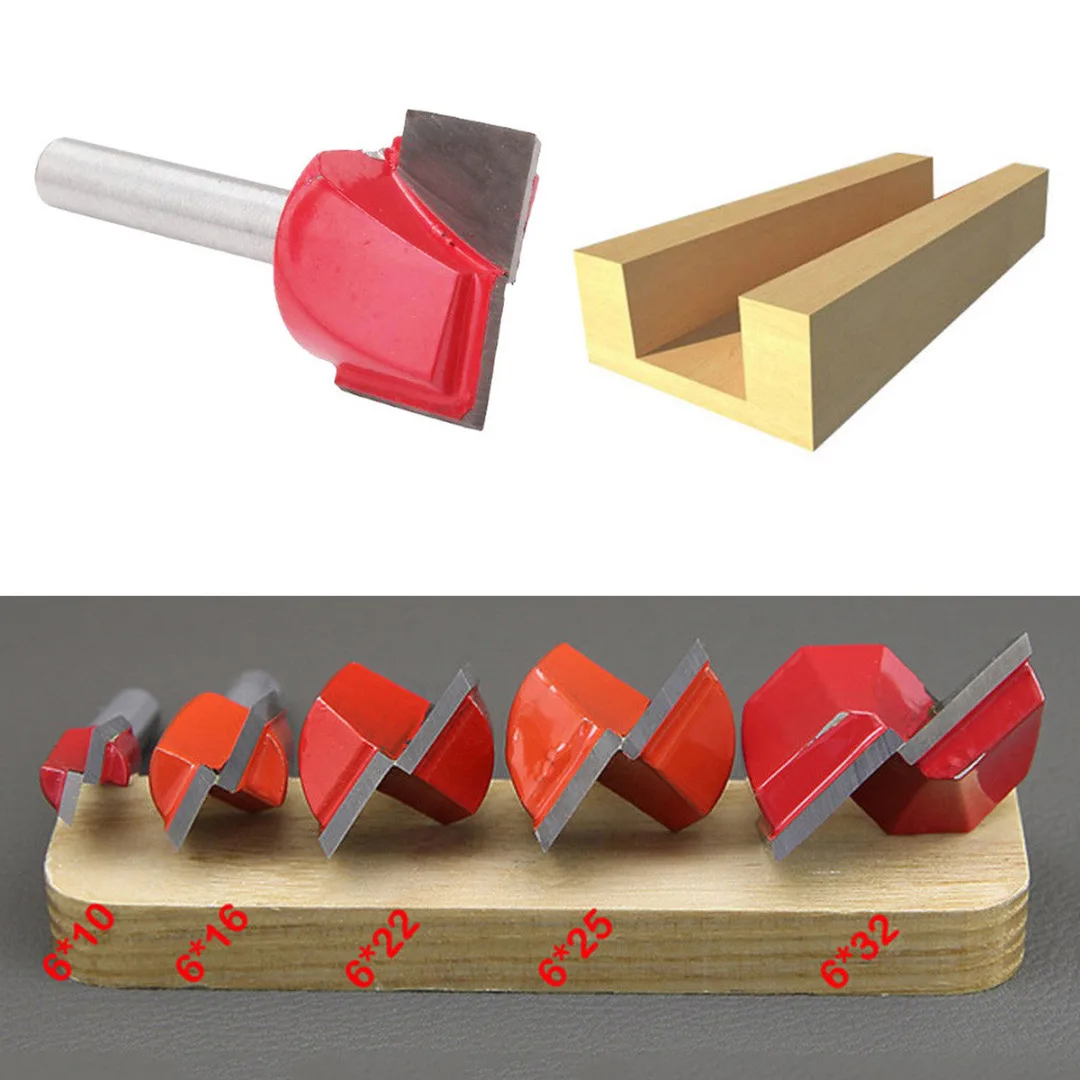 dwz 5Pcs 10/16/22/25/32mm Surface Planing Bottom Cleaning Wood Cutting Router Bit