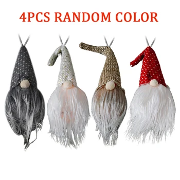 

Christmas Hanging Ornament Xmas Decoration Faceless Gnome LED light Santa Doll Cloth For Merry Christmas Holiday 2021 New Year