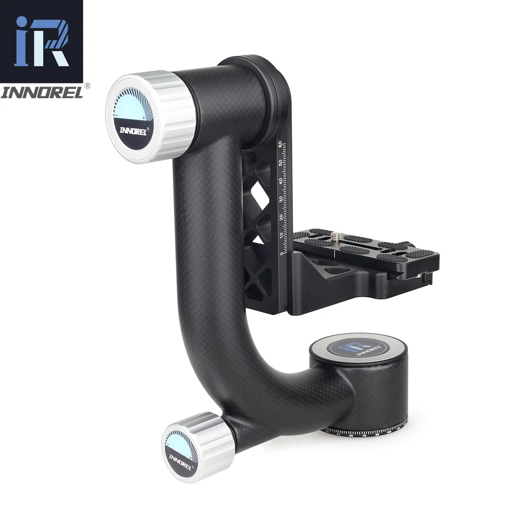 INNOREL CH5 Professional Carbon Fiber Gimbal Tripod Head for Telephoto Lens Bird-watching Photograph bird Monopod Heads QR Plate