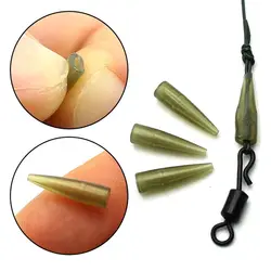 50Pcs Micro Carp Fishing Accessories Soft Anti Tangle Sleeve Tail Rubber Cone for Chod Helicopter Rig Fishing Method Feeder Too