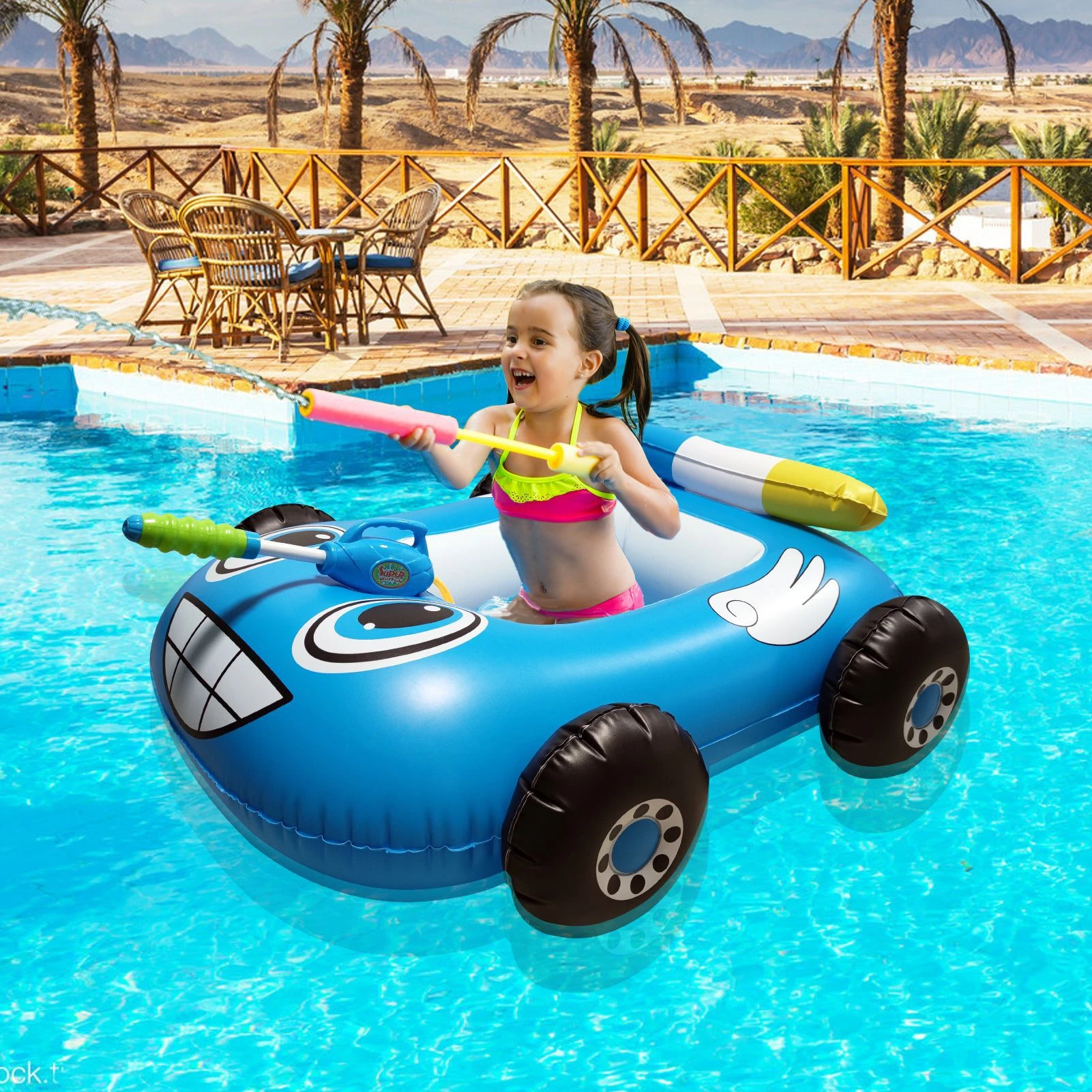 Normalmente Alexander Graham Bell proteger Flotadores de piscina inflables grandes para niños pequeños, con pistola de  agua integrada, flotador de natación para bebés, Fiesta en la piscina en la  playa de verano|Flotadores de piscina| - AliExpress