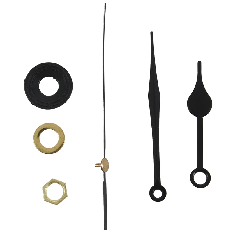 Clock Mechanism Movement without Hanger, 6/ 25 Inch Maximum Dial Thickness, 17/ 25 Inch Total Shaft Length(Black