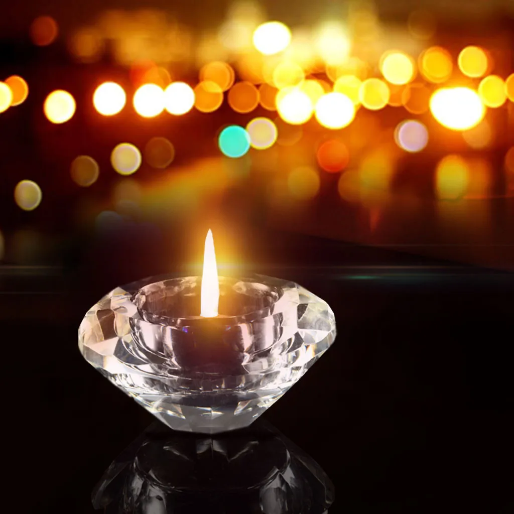 Прозрачный Хрустальный подсвечник чайный светильник Свадебный