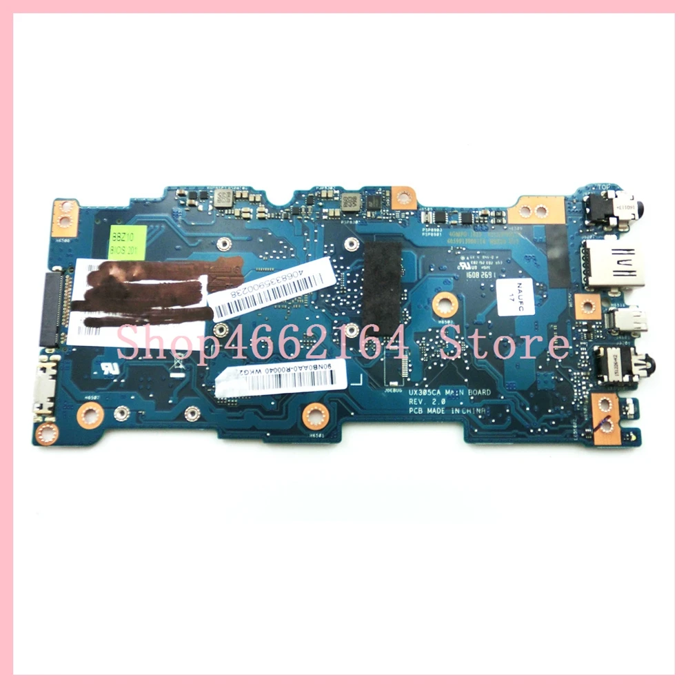 UX305CA mainboard M3-6Y30 CPU 8GB RAM REV 2.0 For ASUS UX305C UX305CA Zenbook motherboard 90NB0AA0-R00040 Tested OK